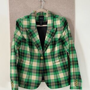 Smythe green plaid blazer size 14